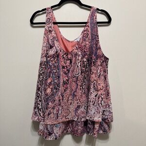 Boutique Women Plus 1X Sleeveless Blouse Tank EUC